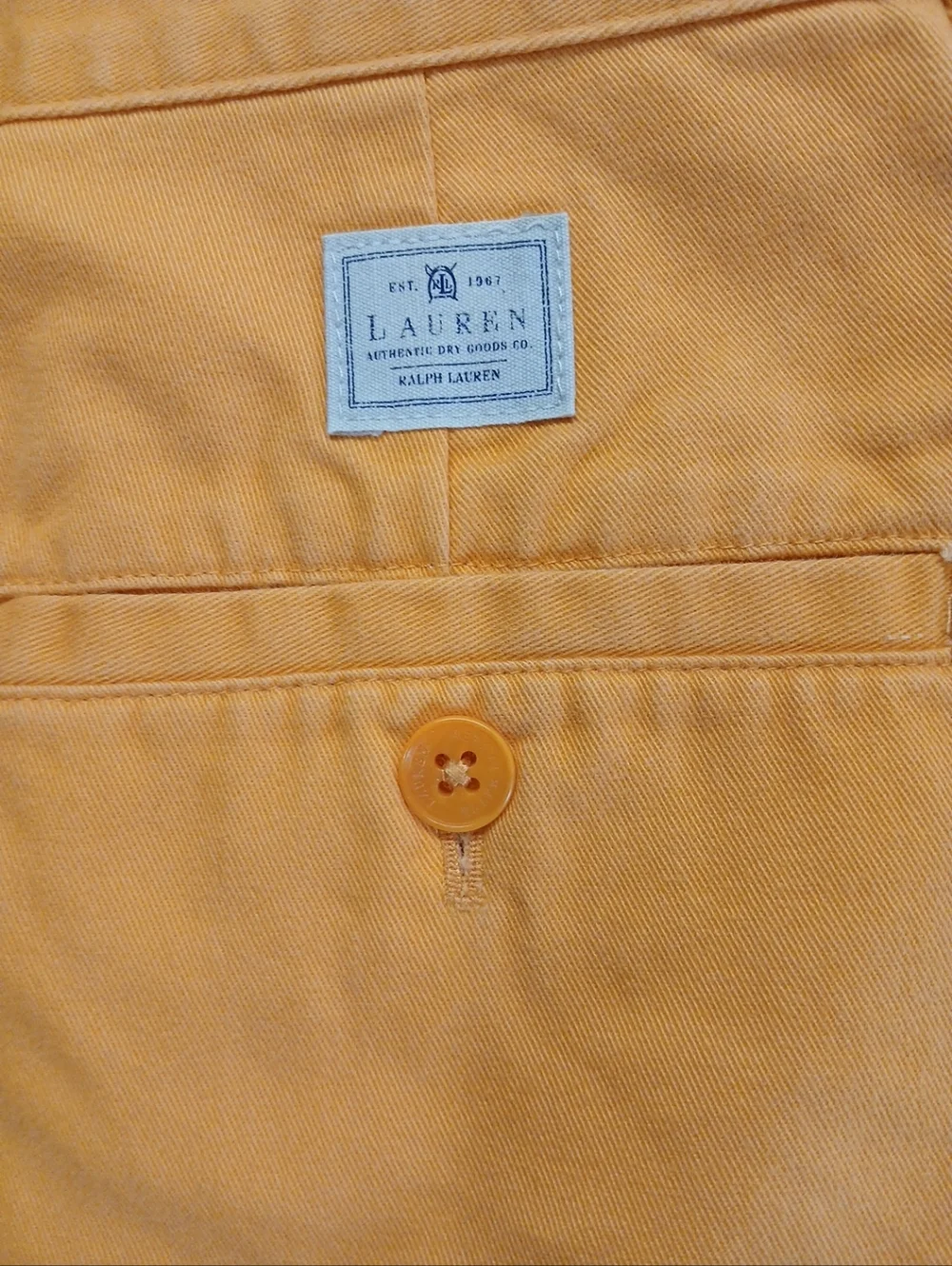 Women's LAUREN by RALPH LAUREN Sunkiss Orange Cotton Chino Shorts Sz 10 - Picture 9 of 10